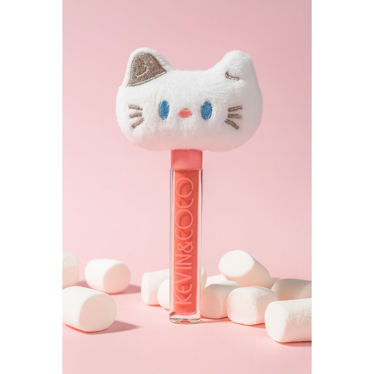 Luciu de Buze, Kevin&Coco, Animat de Plus, Model Pisica, Alb - vivimall.ro