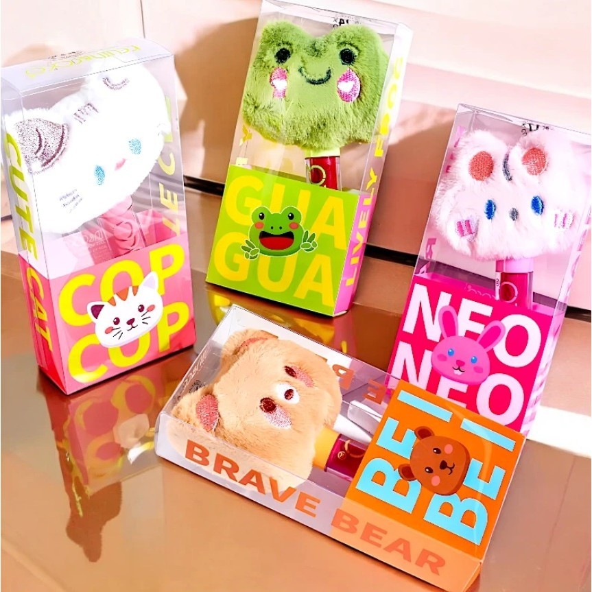 Luciu de Buze, Kevin&Coco, Animat de Plus, Model Ursulet, Maro - vivimall.ro