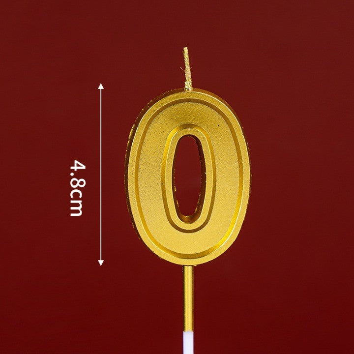 Lumanare pentru Tort Cifra 0, Vivimall, 4.8 cm, Aniversare, Aurie - vivimall.ro