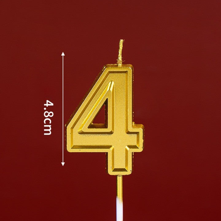 Lumanare pentru Tort Cifra 4, Vivimall, 4.8 cm, Anivesare, Aurie - vivimall.ro