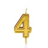 Lumanare pentru Tort Cifra 4, Vivimall, 4.8 cm, Anivesare, Aurie - vivimall.ro