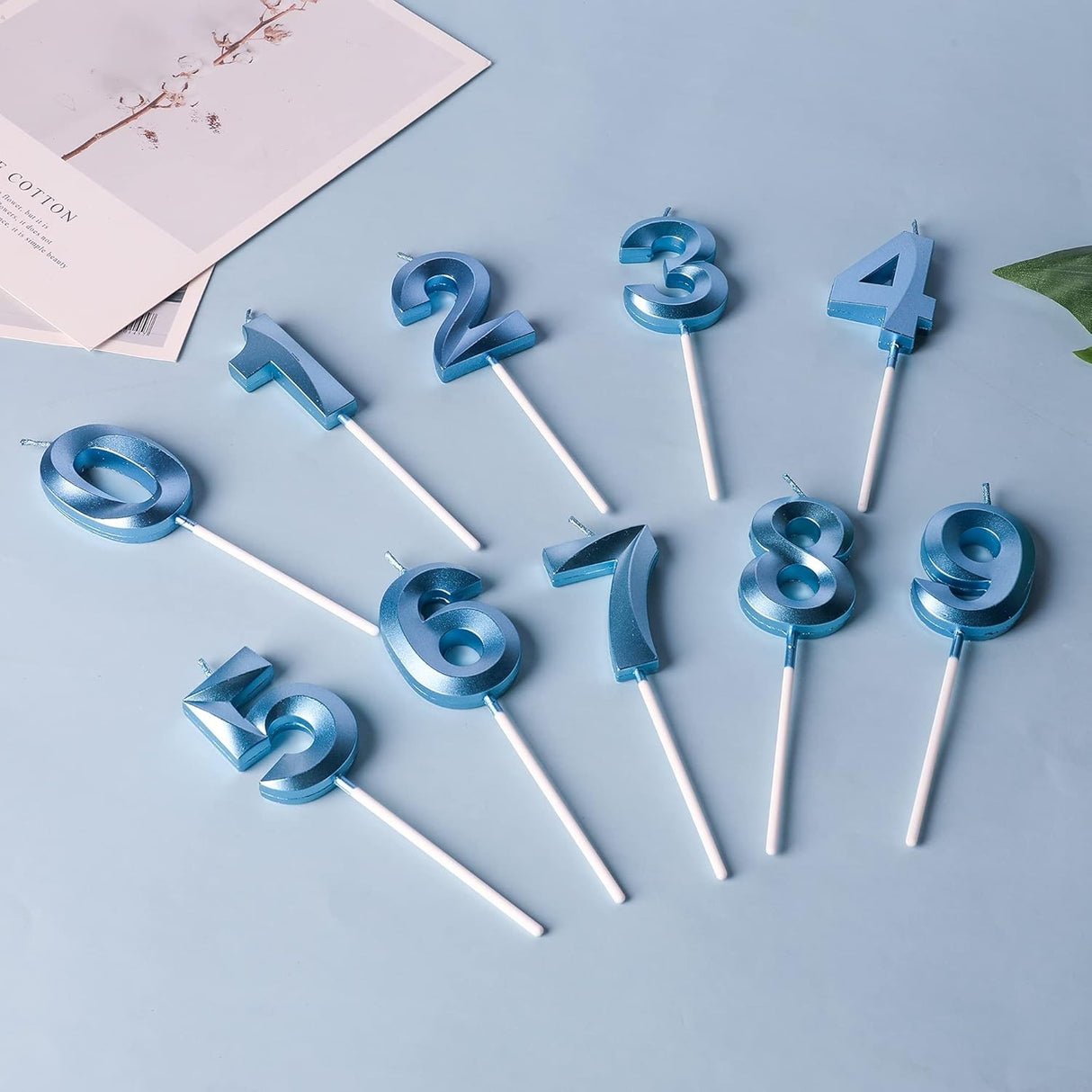 Lumanare Cifra 1, Flippy, Model Diamond, 5 x 3.4 cm, Albastru - vivimall.ro