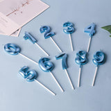 Lumanare Cifra 1, Flippy, Model Diamond, 5 x 3.4 cm, Albastru - vivimall.ro