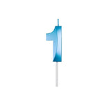 Lumanare Cifra 1, Flippy, Model Diamond, 5 x 3.4 cm, Albastru - vivimall.ro