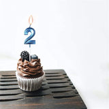 Lumanare Cifra 2, Flippy, Model Diamond, 5 x 3.4 cm, Albastru - vivimall.ro