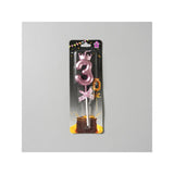 Lumanare Cifra 3, Vivimall, Model Coroana cu Fundita, Pentru Tort, 6 x 2.5 cm Mov - vivimall.ro