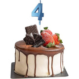 Lumanare Cifra 4, Flippy, Model Diamond, 5 x 3.4 cm, Albastru - vivimall.ro