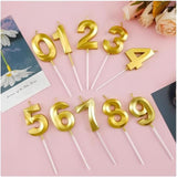 Lumanare Cifra 4, Flippy, Model Diamond, 5 x 3.4 cm, Auriu - vivimall.ro