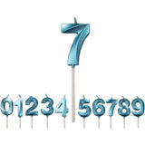 Lumanare Cifra 7, Flippy, Model Diamond, 5 x 3.4 cm, Albastru - vivimall.ro