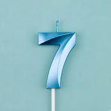 Lumanare Cifra 7, Flippy, Model Diamond, 5 x 3.4 cm, Albastru - vivimall.ro