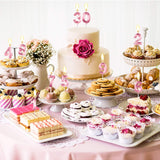 Lumanare Cifra 7, Flippy, Model Diamond, 5 x 3.4 cm, Roz - vivimall.ro