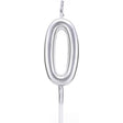 Lumanare de Tort, Vivimall, Model Cifra 0, Party, 4.5 x 2.5 cm, din Parafina, Argintiu - vivimall.ro