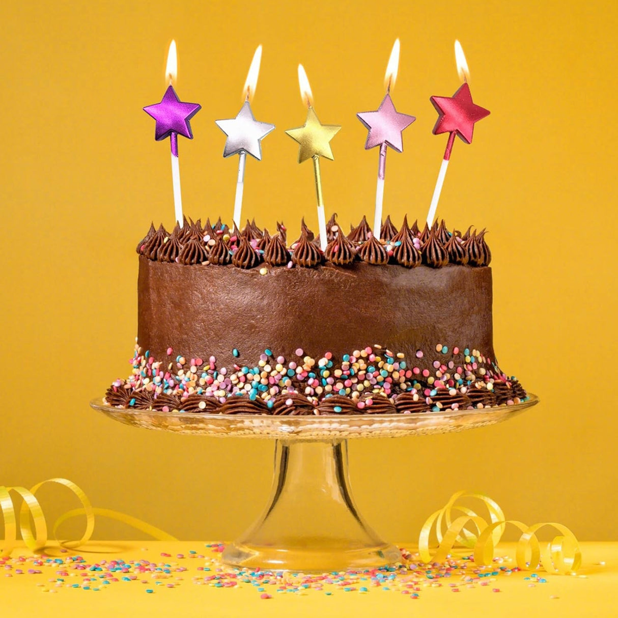Torta gyertya, csillagminta, parti, 