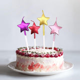 Lumanare de Tort, Vivimall, Model Steluta, Party, 8.5 x 3.2 cm, Roz Auriu - vivimall.ro