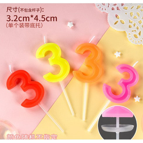 Lumanare Tort, cifra 3, Vivimall, Culoare Random - vivimall.ro