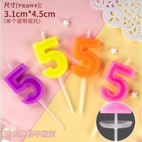 Lumanare Tort, cifra 5, Vivimall, Culoare Random - vivimall.ro