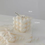 Lumanare Parfumata Decorativa, Vivimall, Model Abstract Cub din Inimioare, Lumanare pentru Diferite Ocazii, 6 x 5.5 cm, Aroma de Frezie, Alb - vivimall.ro