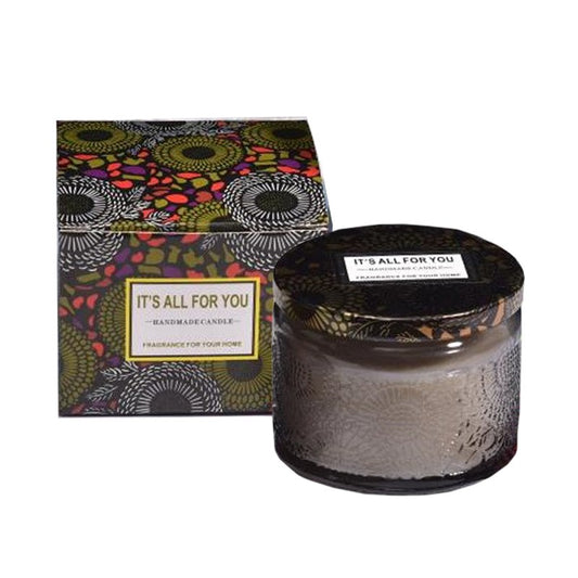 Lumanare Parfumata, Vivimall, Model Borcan, Gri, Aroma de Lemn de Santal - vivimall.ro