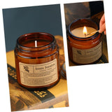 Lumanare Parfumata, Vivimall, Model Borcan Maro, Aroma de Clopotei, din Ceara Vegetala, 6 x 6.5 x 6.5 cm, Maro - vivimall.ro