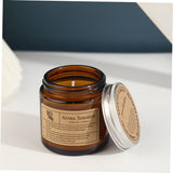 Lumanare Parfumata, Vivimall, Model Borcan Maro, Aroma de Lemn de Santal, din Ceara Vegetala, 6 x 6.5 x 6.5 cm, Maro - vivimall.ro