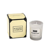 Lumanare Parfumata, Vivimall, Model Borcan Translucid, 6.2 x 5.2 cm, Aroma de Frezie si Pere, Alb - vivimall.ro