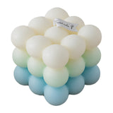 Lumanare Parfumata, Vivimall, din Ceara De Soia, Model Cub, Gradient in 3 Culori Pale, 6x6x6 cm, Aroma de Mare, Albastru deschis - vivimall.ro