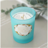 Lumanare Parfumata, Vivimall, Model Pahar Albastru, Aroma de Lime si Busuioc, din Ceara de Soia, 6.2 x 5.2 cm, Albastru - vivimall.ro