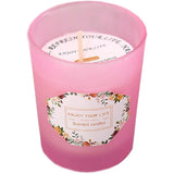 Lumanare Parfumata, Vivimall, Model Pahar Roz, Aroma de Lamaie si Trandafir, din Ceara de Soia, 6.2 x 5.2 cm, Roz - vivimall.ro