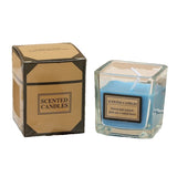 Lumanare Parfumata, Vivimall, Model Pahar Transparent, cu Ulei Esential, 4.8 x 5.4 x 5.5 cm, Aroma de Frezie, Albastru - vivimall.ro