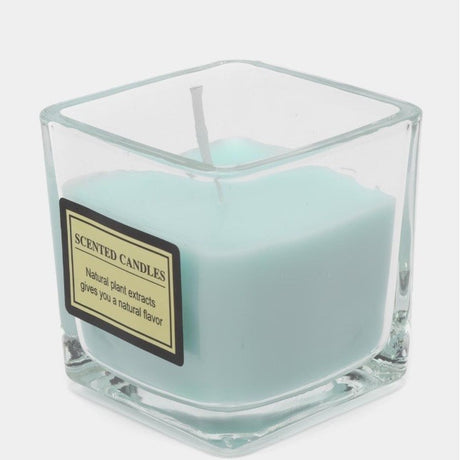 Lumanare Parfumata, Vivimall, Model Pahar Transparent, cu Ulei Esential, 4.8 x 5.4 x 5.5 cm, Aroma Oceanica, Albastru - vivimall.ro