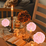 Lumanare Parfumata, Vivimall, Model Trandafir, Ardere 10h, 70 g, 7.5 x 3.5 cm, Parfum de Piersica, Roz Pal - vivimall.ro