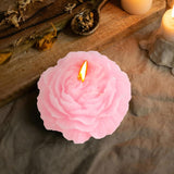 Lumanare Parfumata, Vivimall, Model Trandafir, Ardere 10h, 70 g, 7.5 x 3.5 cm, Parfum de Piersica, Roz Pal - vivimall.ro