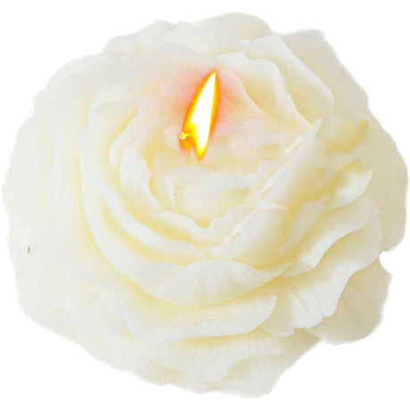 Lumanare Parfumata, Vivimall, Model Trandafir, Ardere 10h, 70 g, 7.5 x 3.5 cm, Parfum de Tuberoza, Alb - vivimall.ro