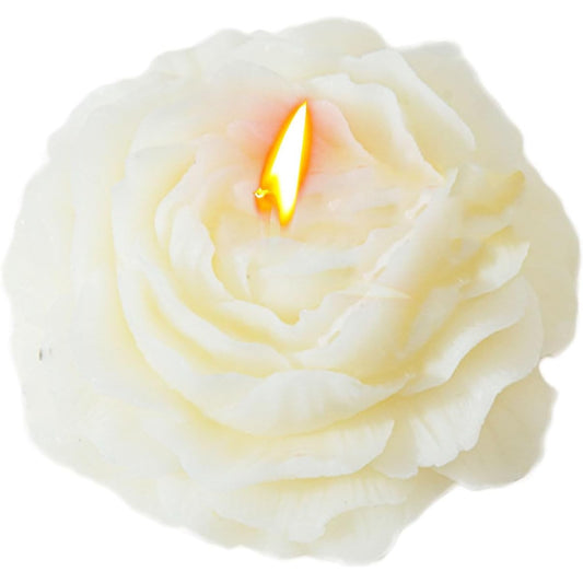 Lumanare Parfumata, Vivimall, Model Trandafir, Ardere 10h, 70 g, 7.5 x 3.5 cm, Parfum de Tuberoza, Alb - vivimall.ro