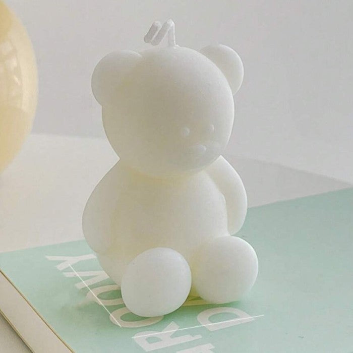 Lumanare Parfumata, Vivimall, Model Ursulet, Alba, Aromaterapie, 5.5x3.6x4 cm - vivimall.ro