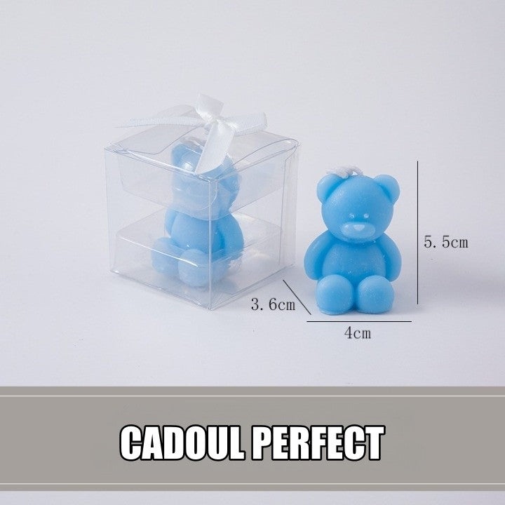 Lumanare Parfumata, Vivimall, Model Ursulet, Albastra, 5.5x3.6x4 cm - vivimall.ro