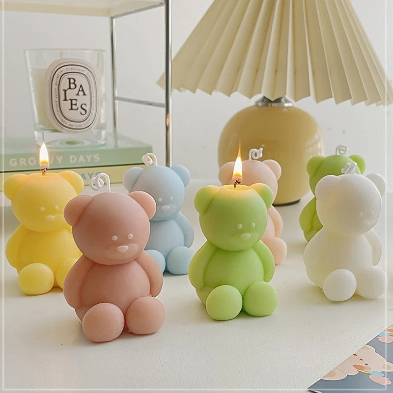 Lumanare Parfumata, Vivimall, Model Ursulet, Galbena, Aroma de Iasomie, 5.5x3.6x4 cm - vivimall.ro