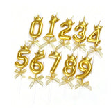 Lumanare pentru Tort Cifra 2, Model Coroana, Gold, Vivimall, Party - vivimall.ro