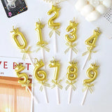 Lumanare pentru Tort Cifra 5, Model Coroana, Gold, Vivimall, Party - vivimall.ro