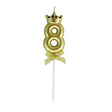 Lumanare pentru Tort Cifra 8, Model Coroana, Gold, Vivimall, Party - vivimall.ro