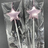 Lumanare de Tort, Vivimall, Model Steluta, Party, 8.5 x 3.2 cm, Roz Auriu - vivimall.ro