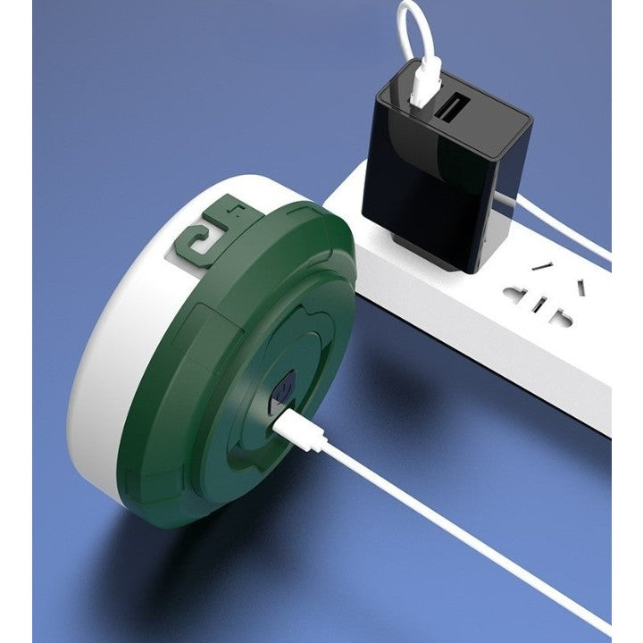 Lumină de camping LED încărcare USB, Vivimall, șir colorat, pentru aer liber, cort, Distanta 10 metri, 1800mAH, 10.5x4.3 cm, Alb Verde - vivimall.ro