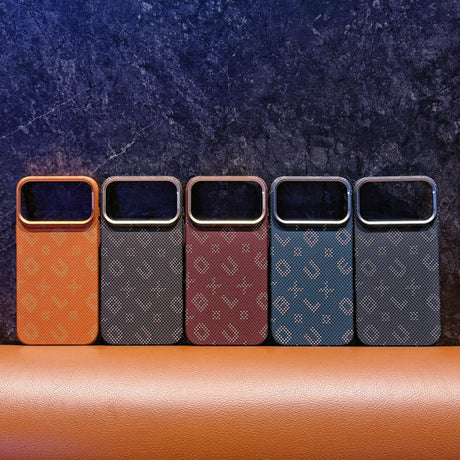 Carcasa Magnetica, Vivimall, din Fibra de Carbon, pentru iPhone 16 Pro Max, Maro - vivimall.ro