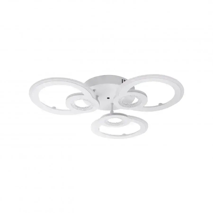 Lustra Led Cu Telecomanda Kade, 3 Cercuri, Lumina Rece/Calda/Neutra, Dimabila - vivimall.ro