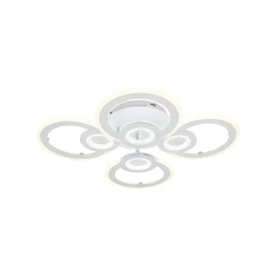 Lustra Led Cu Telecomanda Kade, 4 Cercuri, Lumina Rece/Calda/Neutra, Dimabila - vivimall.ro