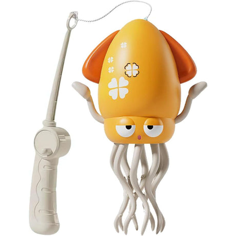 Caracatita Dansatoare, Flippy, +3 Ani, 3 Moduri, din ABS, Incarcare USB, cu Undita Inclusa, 12.6 x 7.6 x 20.7 cm, Galben - vivimall.ro