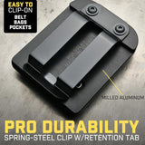 Suport magnetic Flippy 7,7×6,1×2 cm pentru cuie și șuruburi, detaliu clips prindere curea