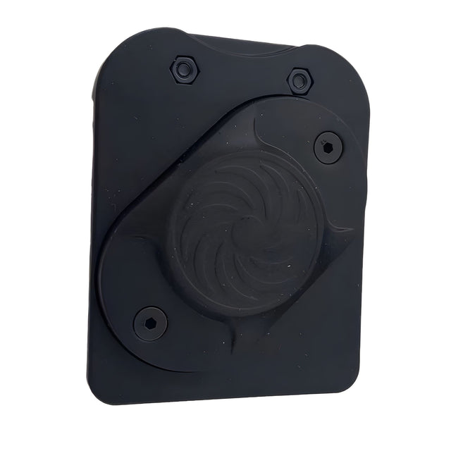 Suport magnetic scule Flippy cu clips metalic pentru curea, vedere frontală, culoare neagră
