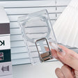 Suport magnetic MagSafe pentru telefon cu buzunar card, PC transparent argintiu, vedere frontală