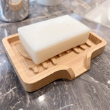 Savoniera din Lemn, Vivimall, Sistem de Scurgere a Apei, 12.8 x 1.6 x 9.8 cm, Natur - vivimall.ro